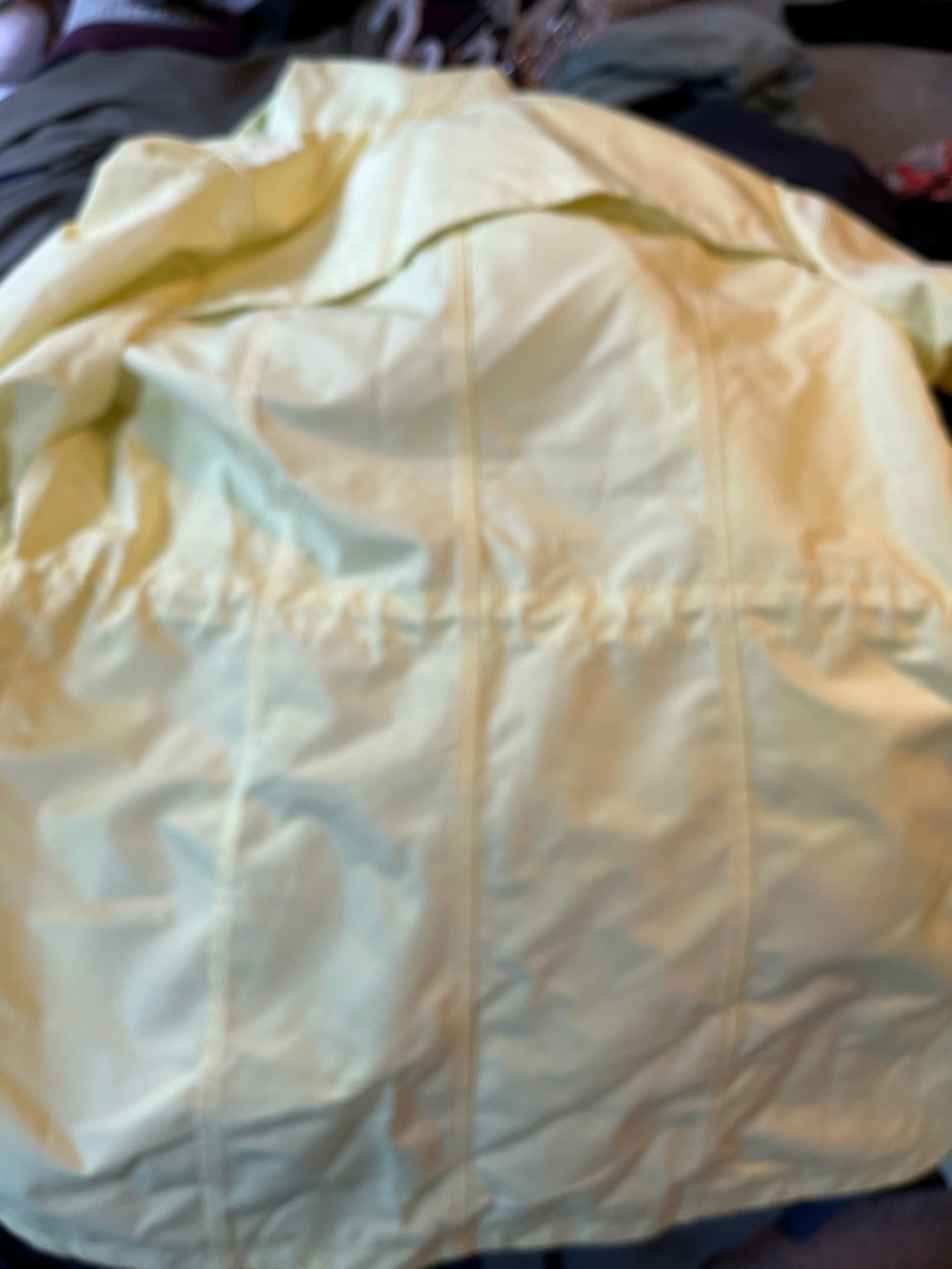 Talbots Yellow Hooded Rain Jacket with Mint Lining - Picture 9 of 9